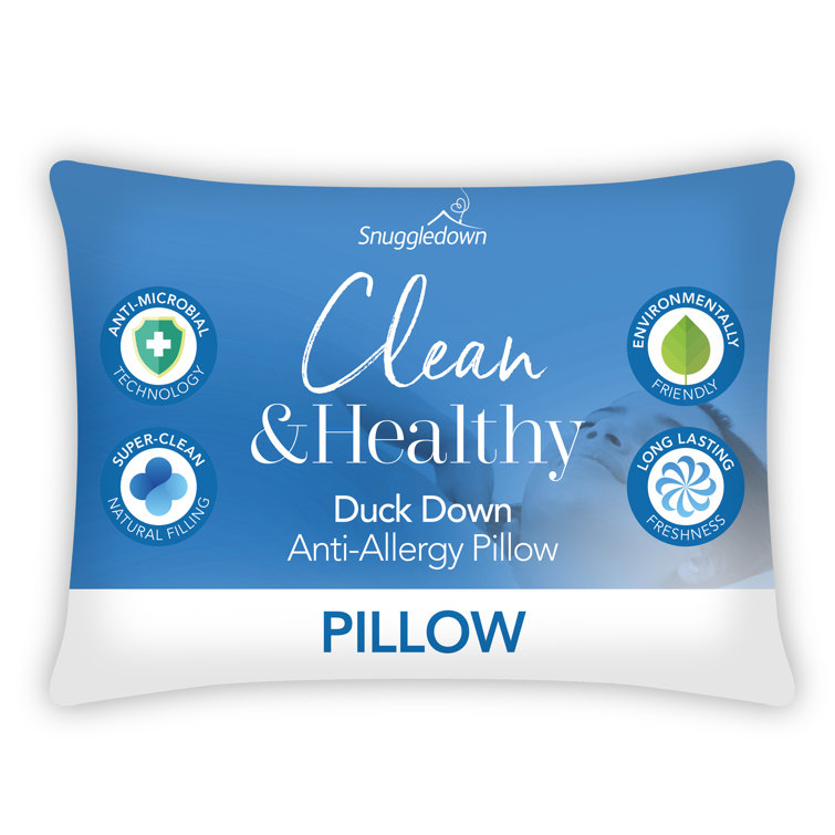 Snuggledown Clean & Healthy Duck Down Soft Support Front Sleeper Pillow